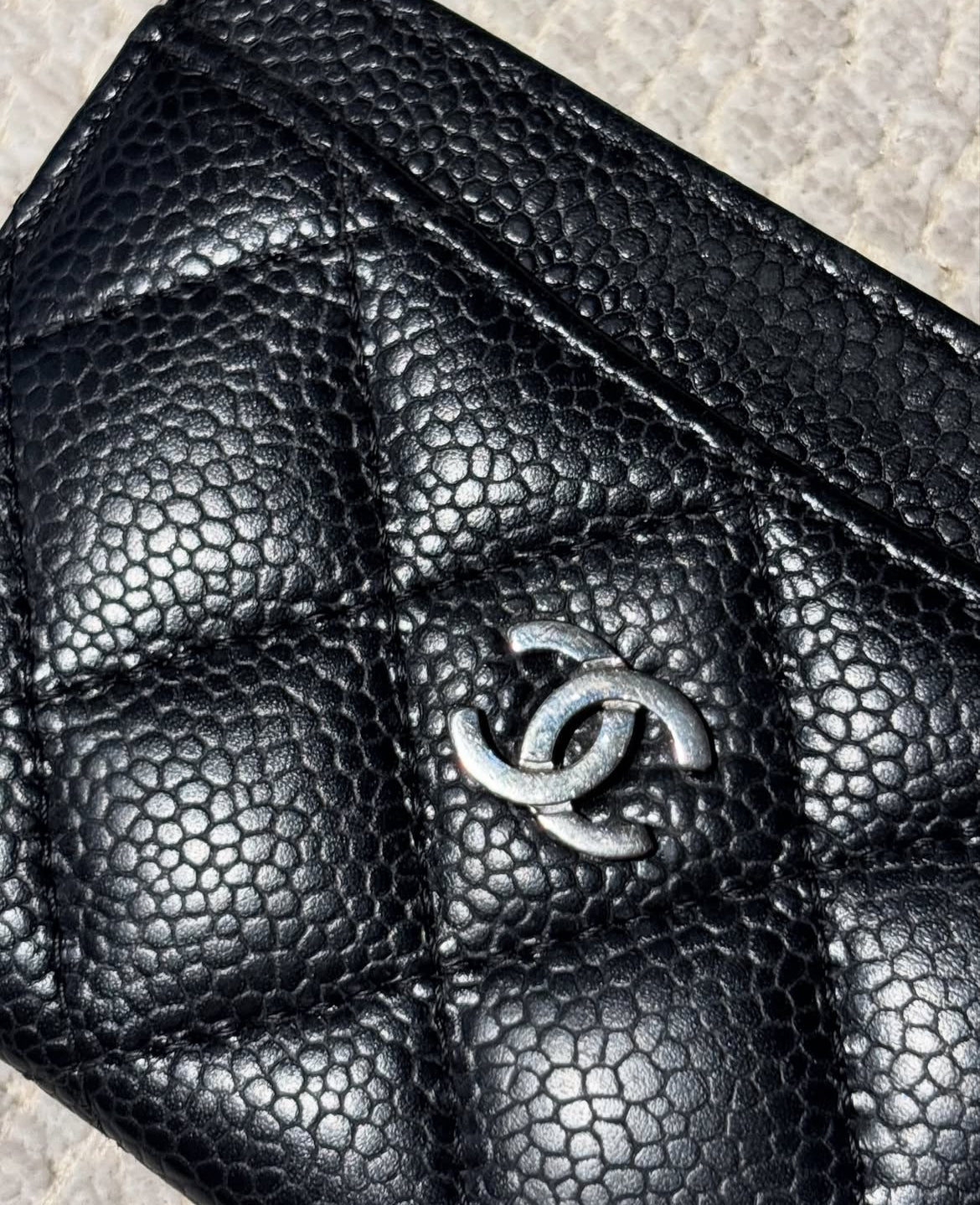 Chanel Wallet - Black Caviar leather & Silver