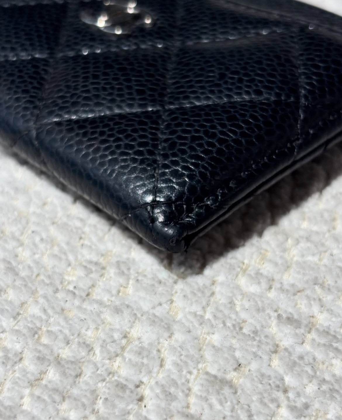 Chanel Wallet - Black Caviar leather & Silver