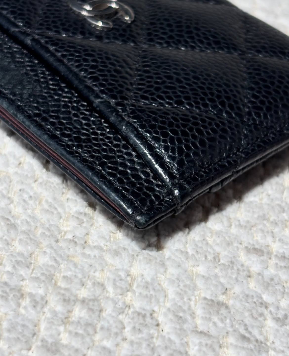 Chanel Wallet - Black Caviar leather & Silver
