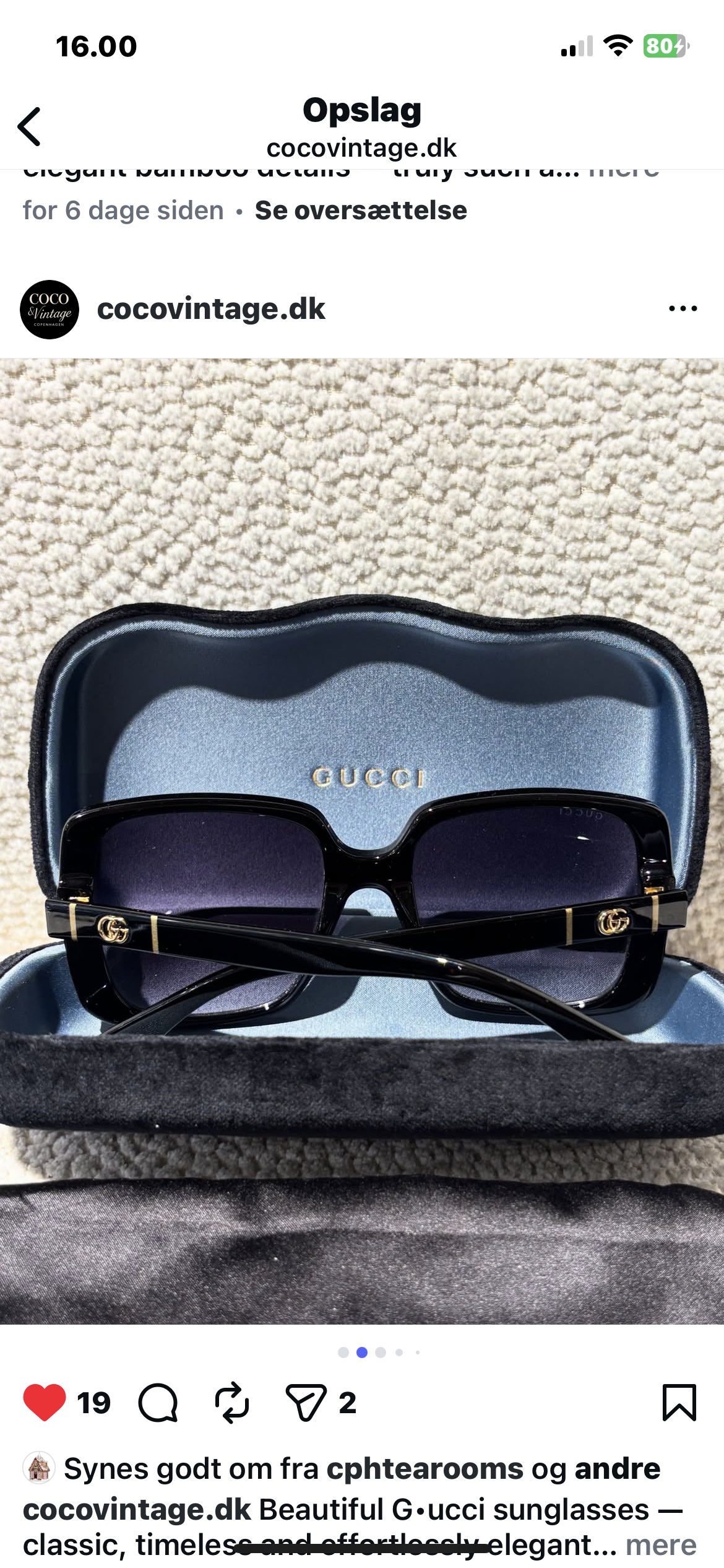 Gucci Sunglasses - Black w. gold GG's