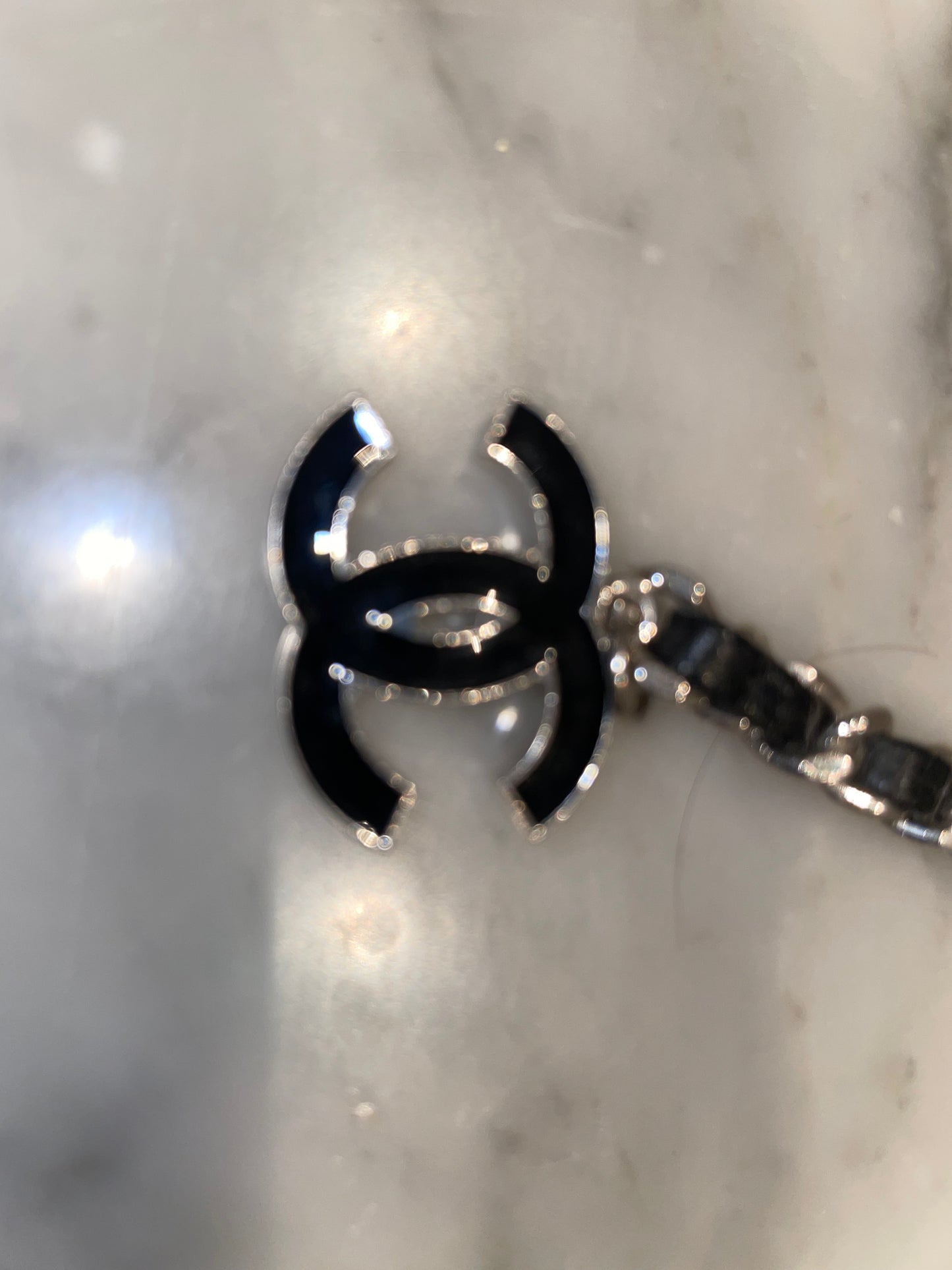 Chanel - CC logo - Chain bælte - sort & sølv