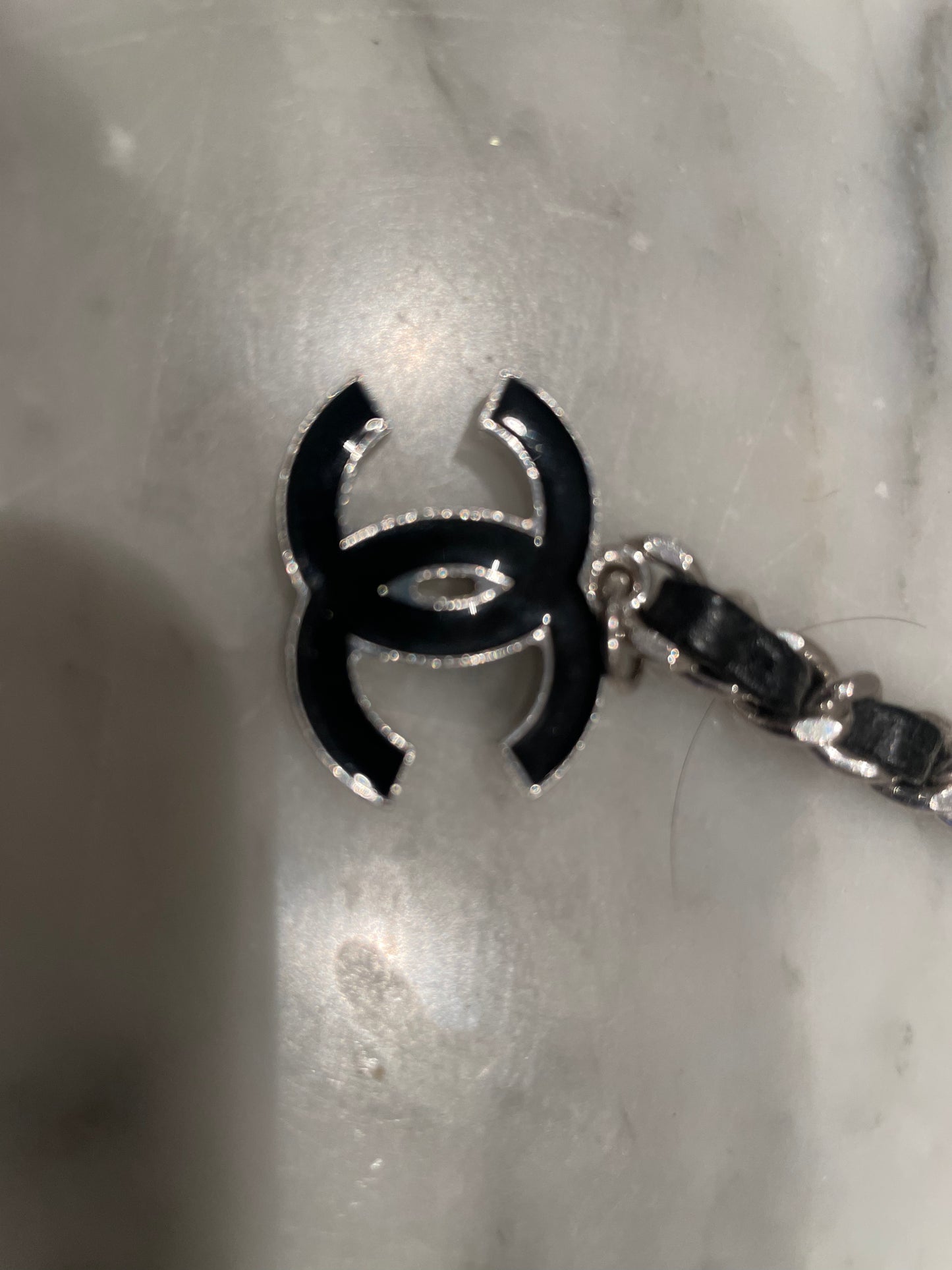 Chanel - CC logo - Chain bælte - sort & sølv