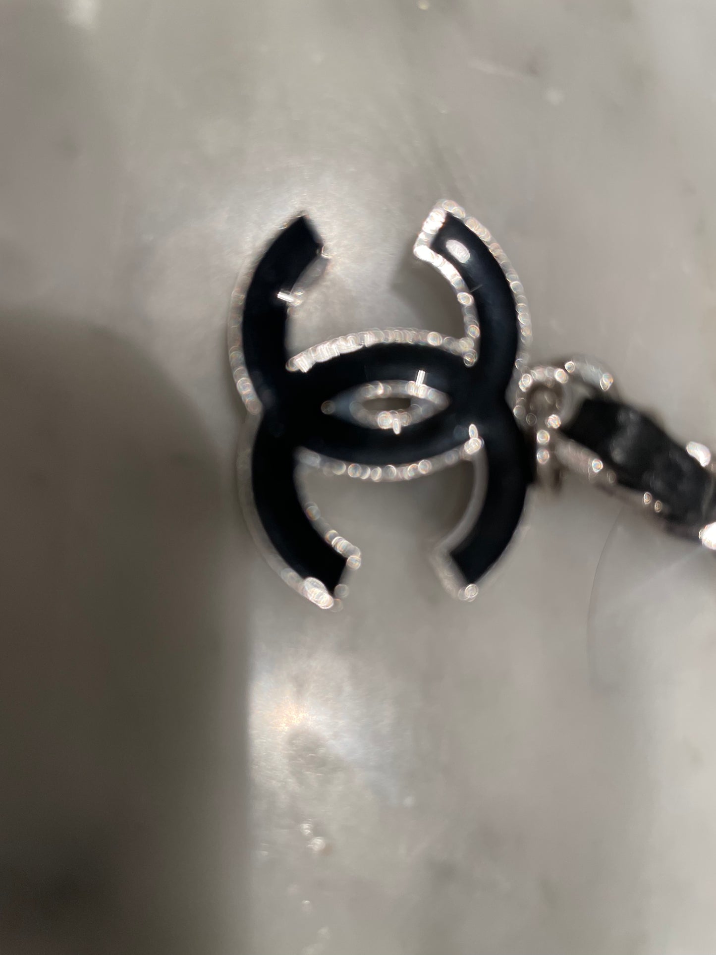 Chanel - CC logo - Chain bælte - sort & sølv