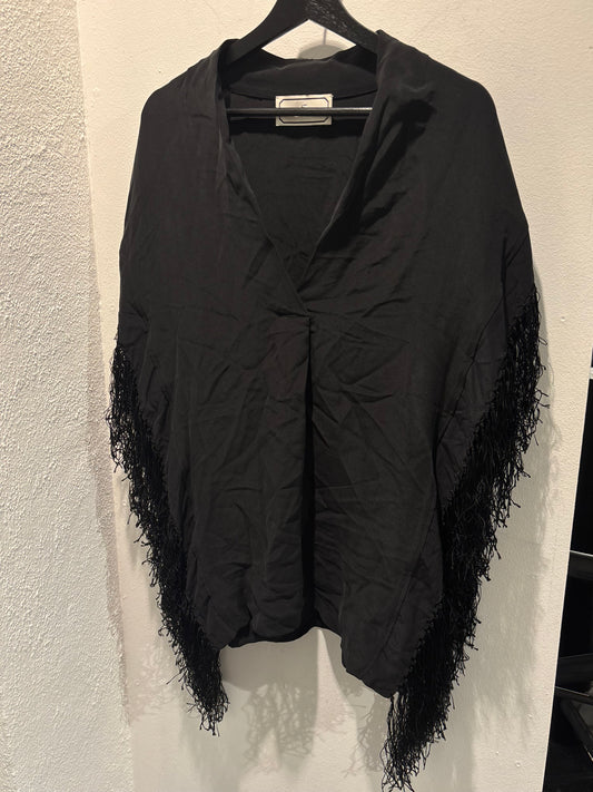 Malene Birger - Black dress - Long fringes in sides - EU36 -  Medinas Wardrobe