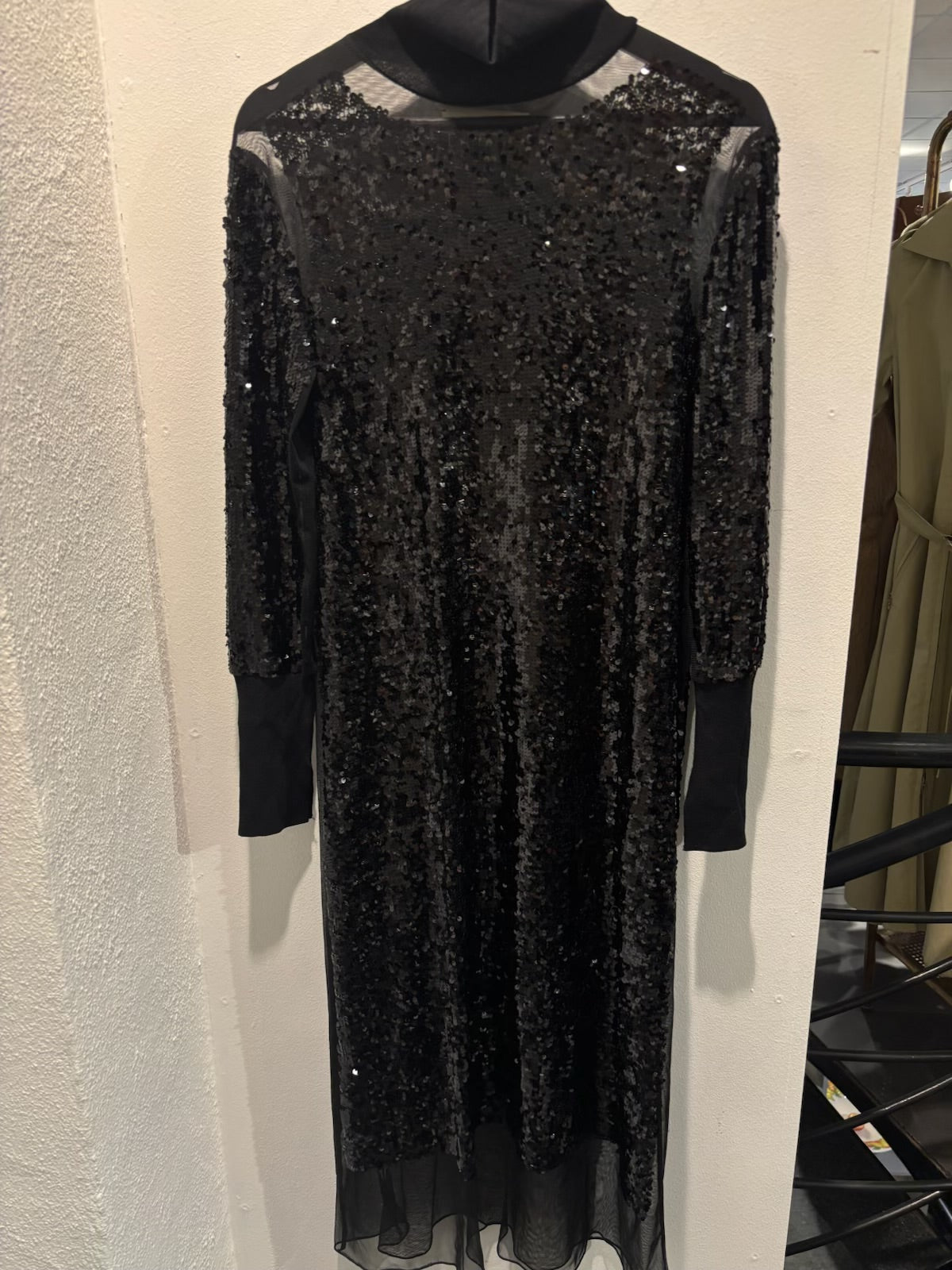Malene Birger - Black paillet dress - long sleeves - S - Medinas Wardrobe