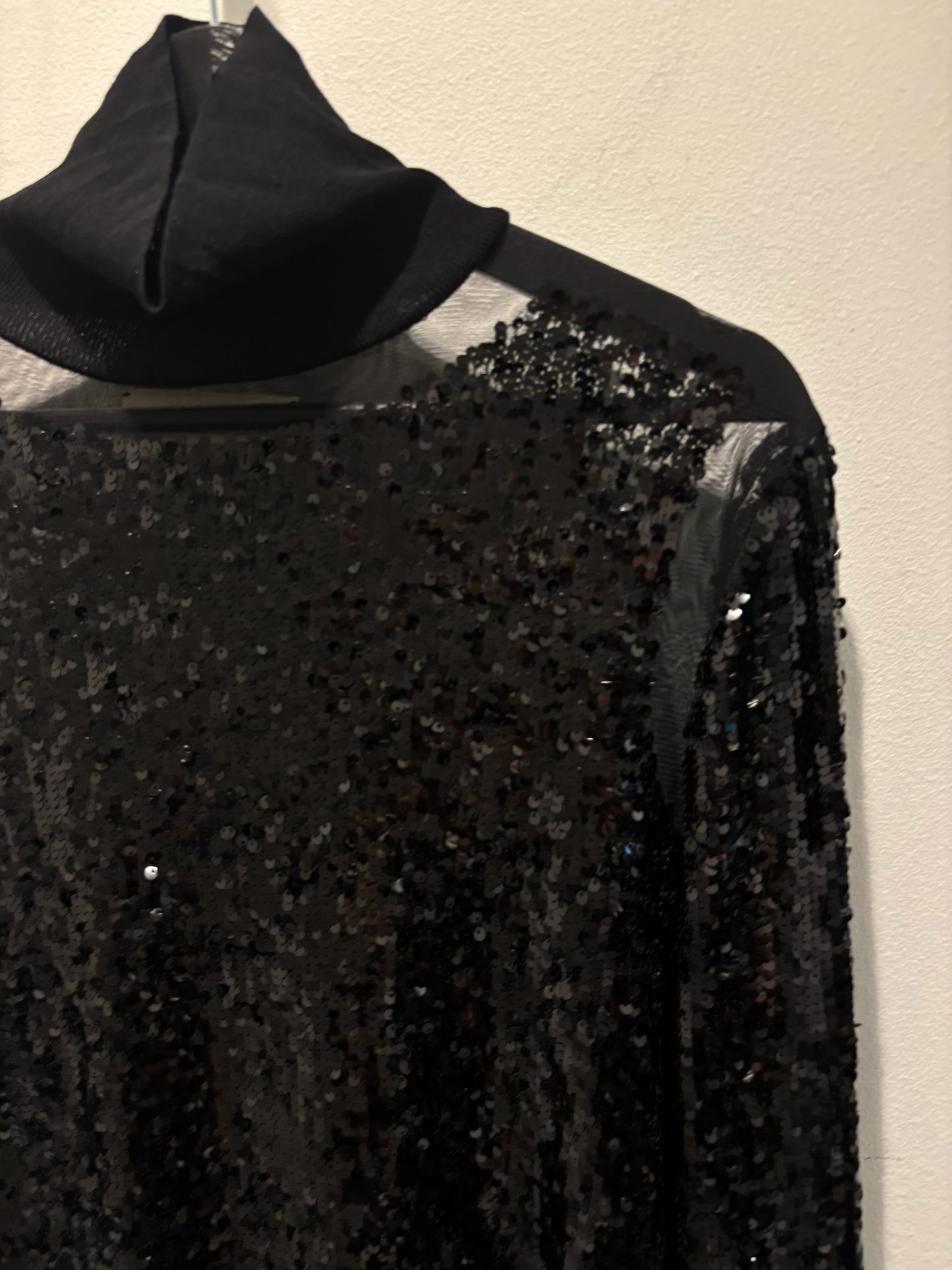 Malene Birger - Black paillet dress - long sleeves - S - Medinas Wardrobe