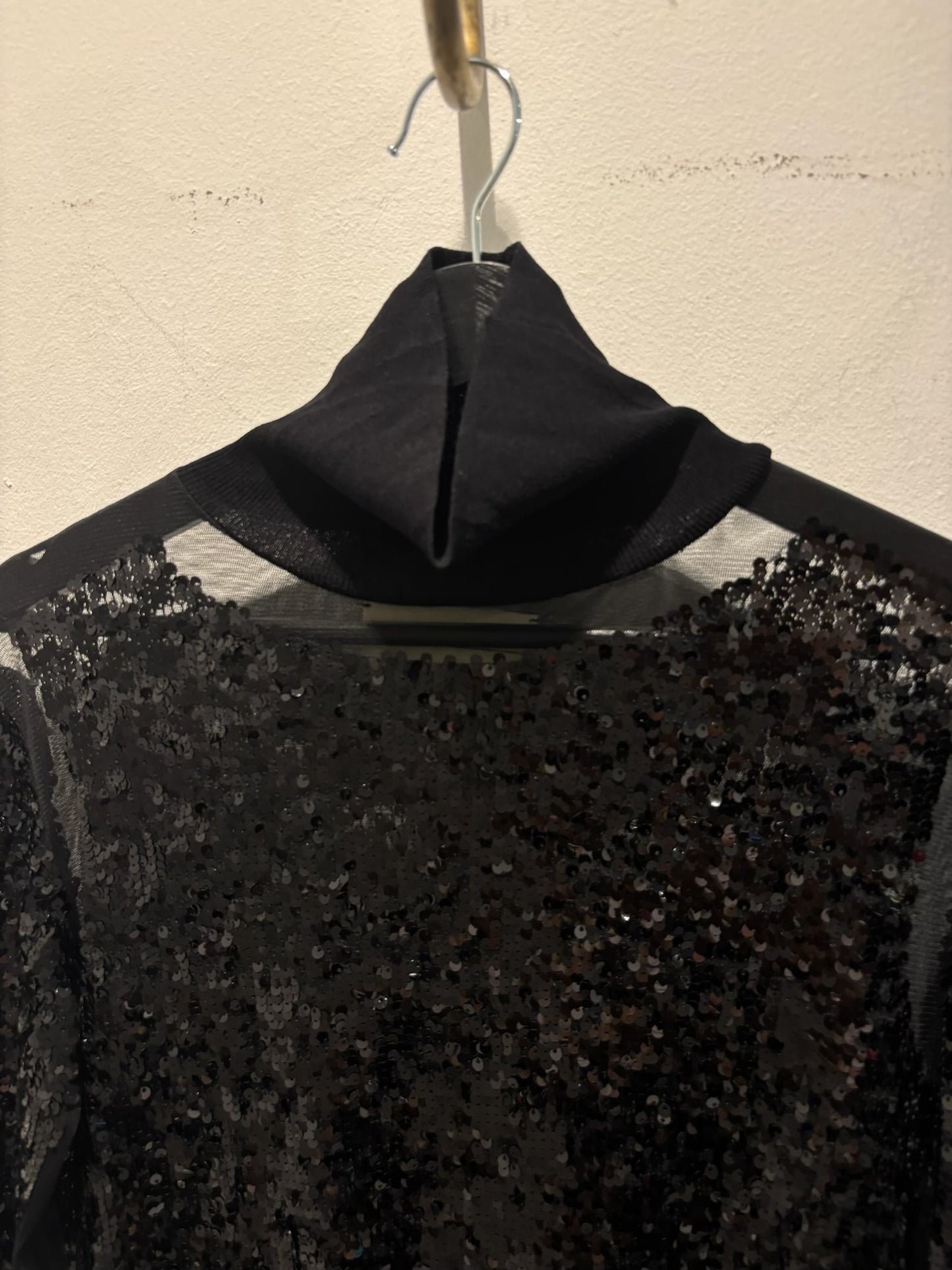 Malene Birger - Black paillet dress - long sleeves - S - Medinas Wardrobe