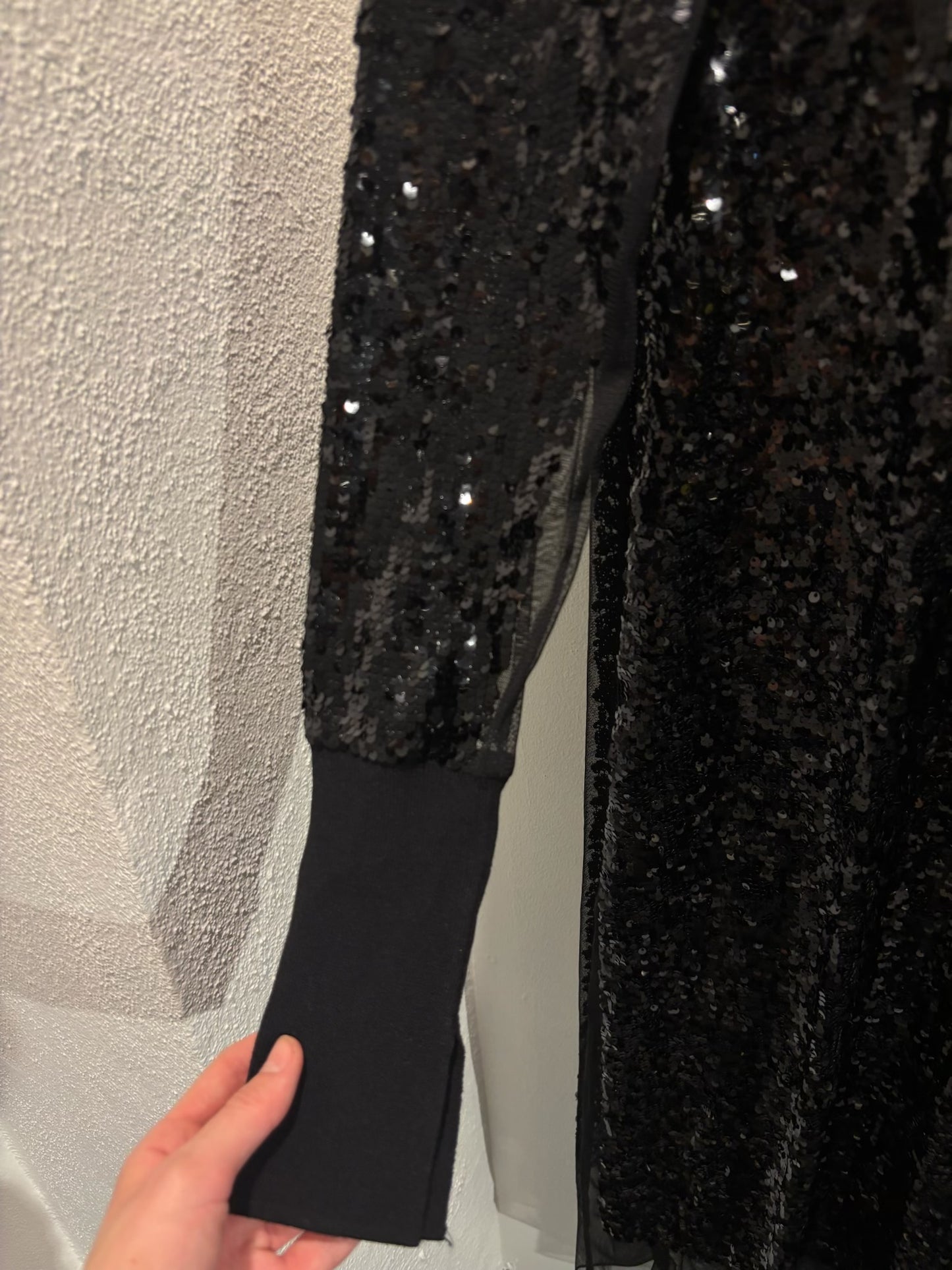 Malene Birger - Black paillet dress - long sleeves - S - Medinas Wardrobe