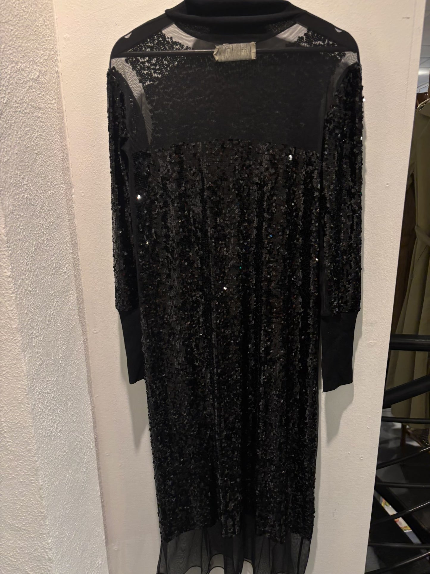 Malene Birger - Black paillet dress - long sleeves - S - Medinas Wardrobe