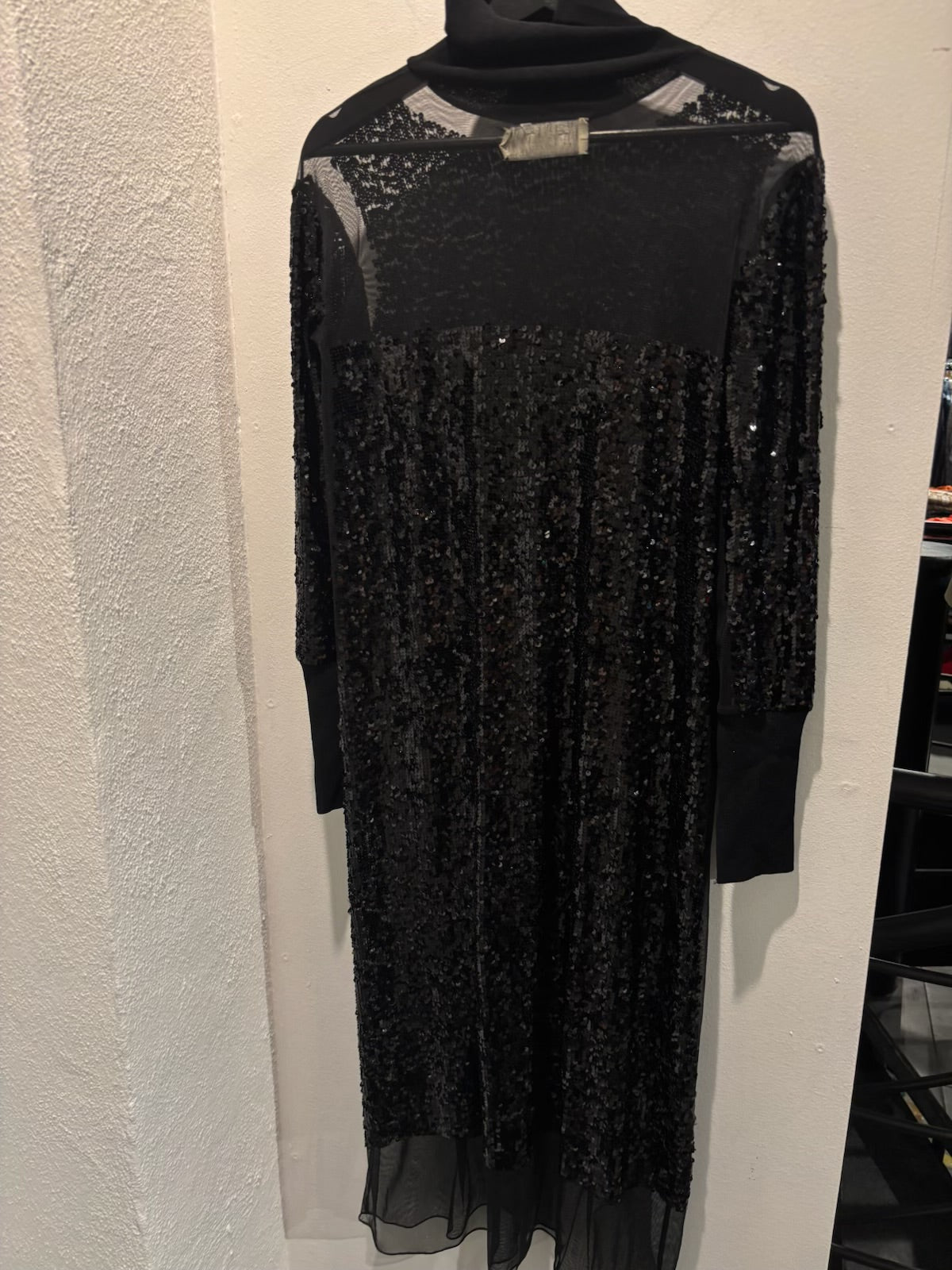 Malene Birger - Black paillet dress - long sleeves - S - Medinas Wardrobe