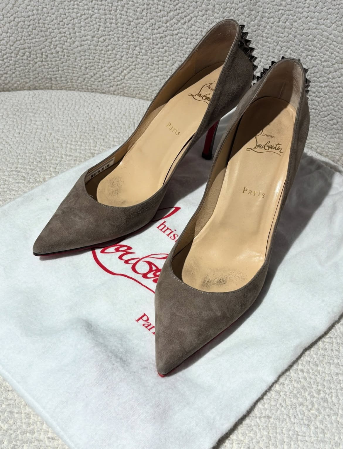 Christian Louboutin Heels –  taupe with Studs - 40,5