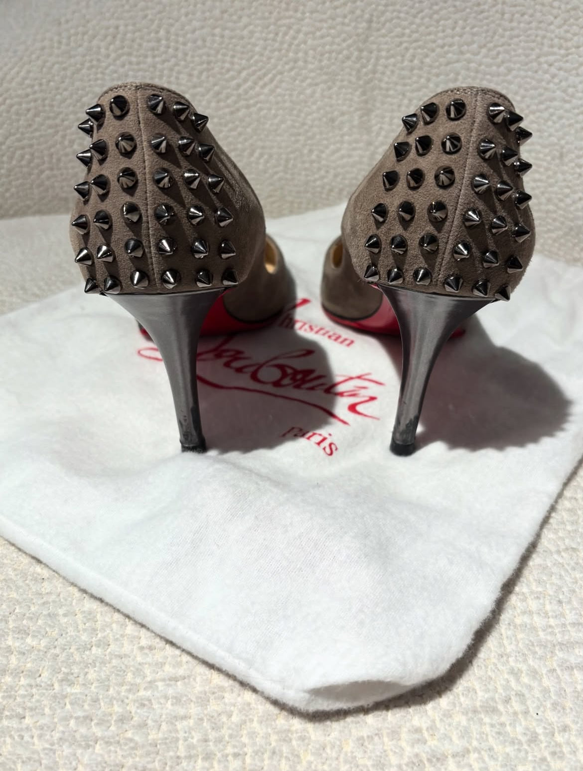 Christian Louboutin Heels –  taupe with Studs - 40,5