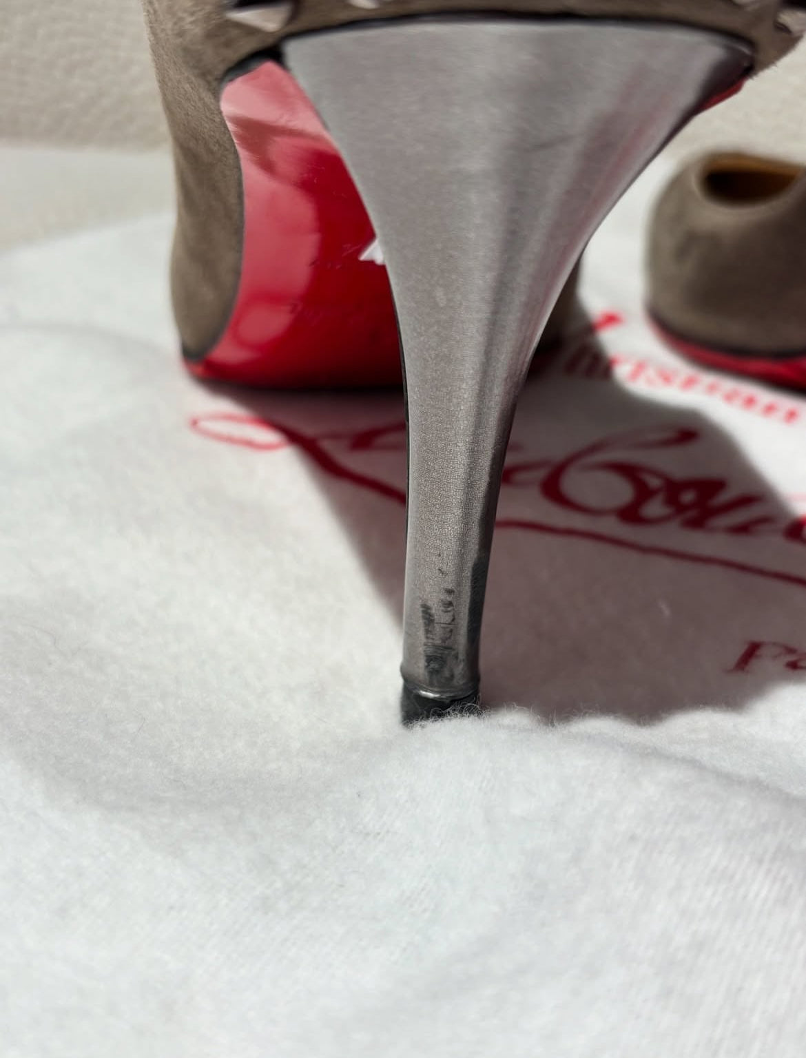 Christian Louboutin Heels –  taupe with Studs - 40,5