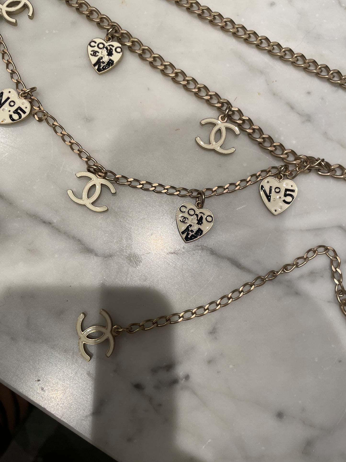 Chanel - CC logo - Chain bælte - sort & sølv