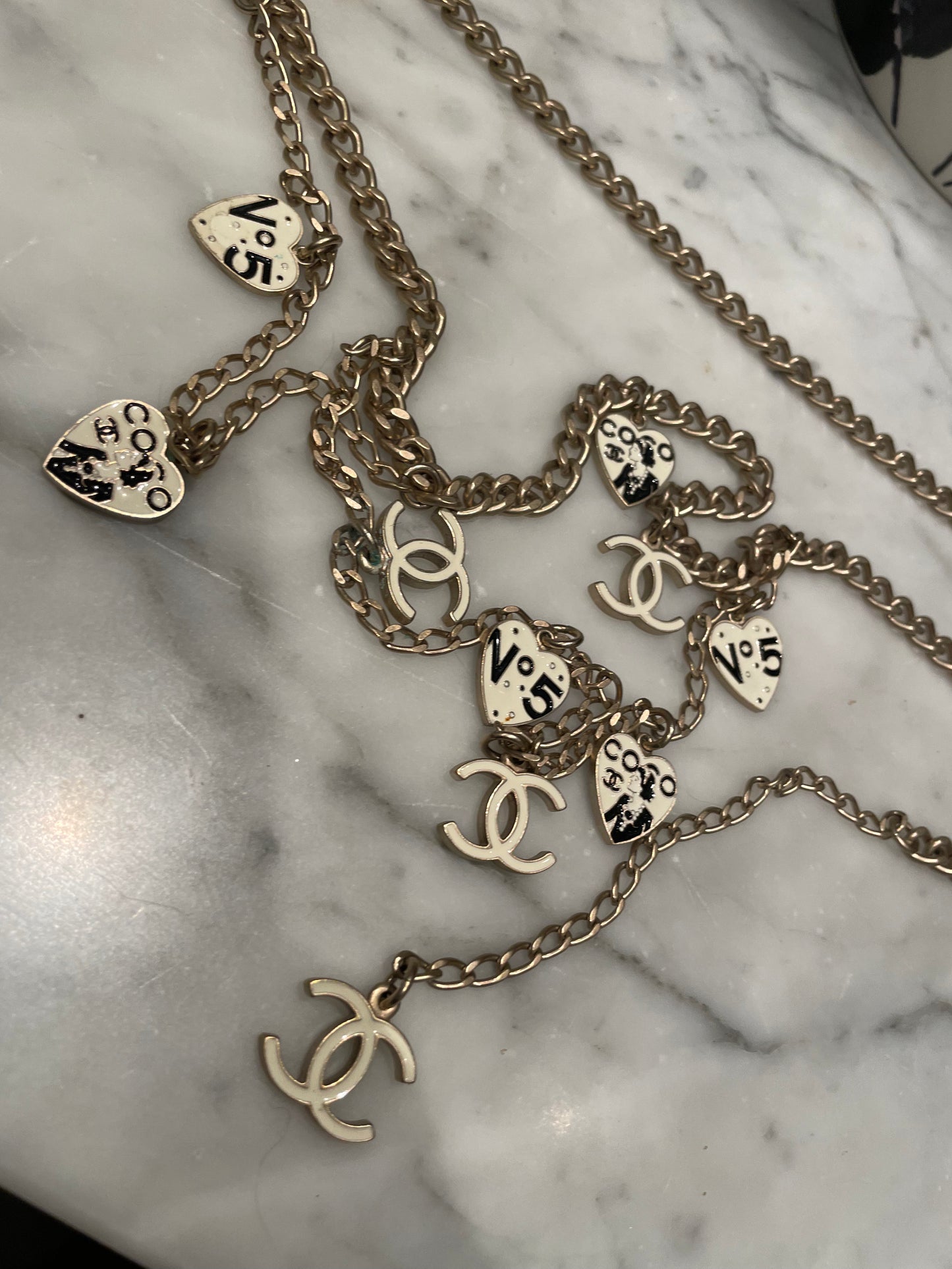 Chanel - CC logo - Chain bælte - sort & sølv