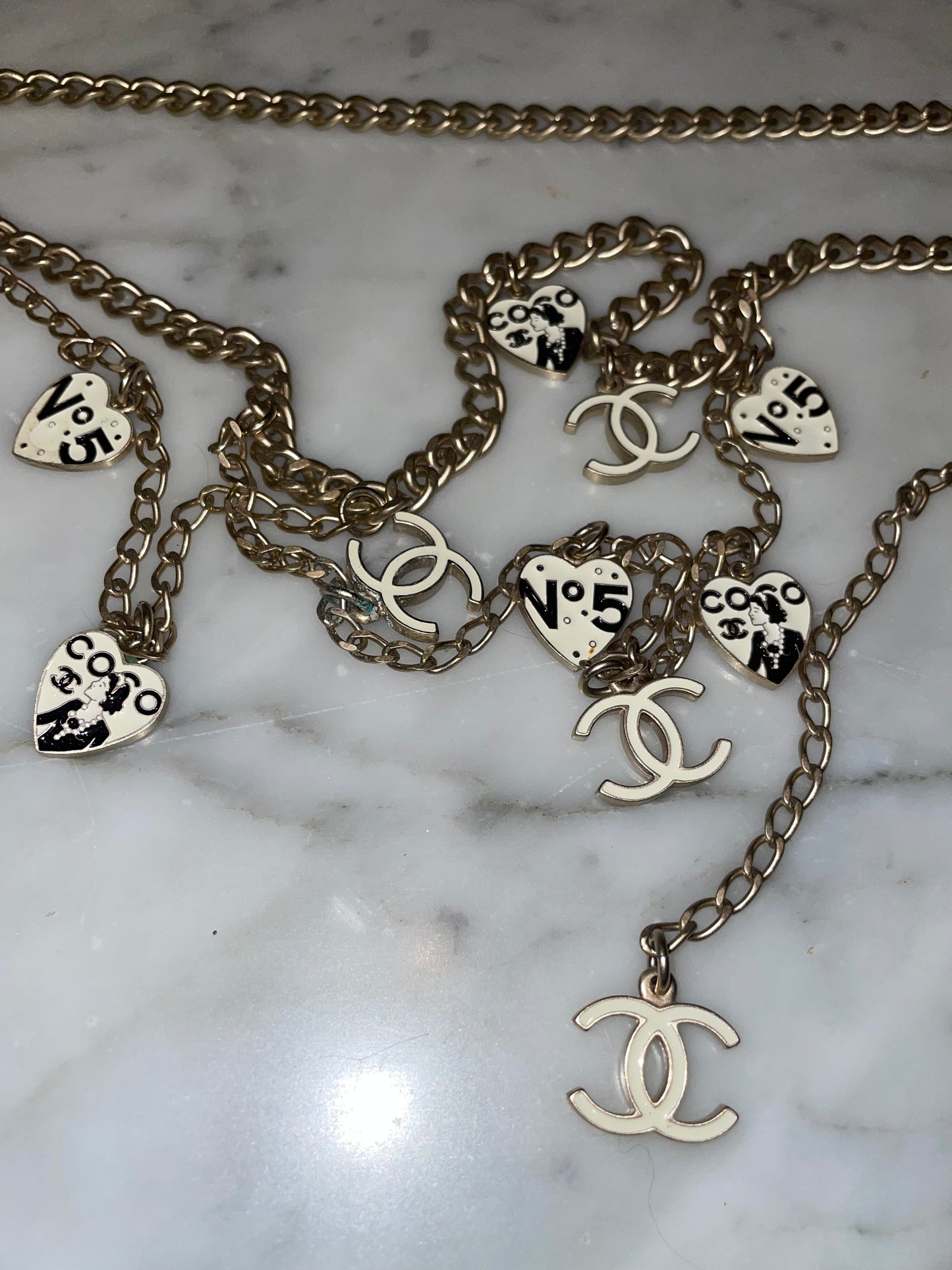 Chanel - CC logo - Chain bælte - sort & sølv