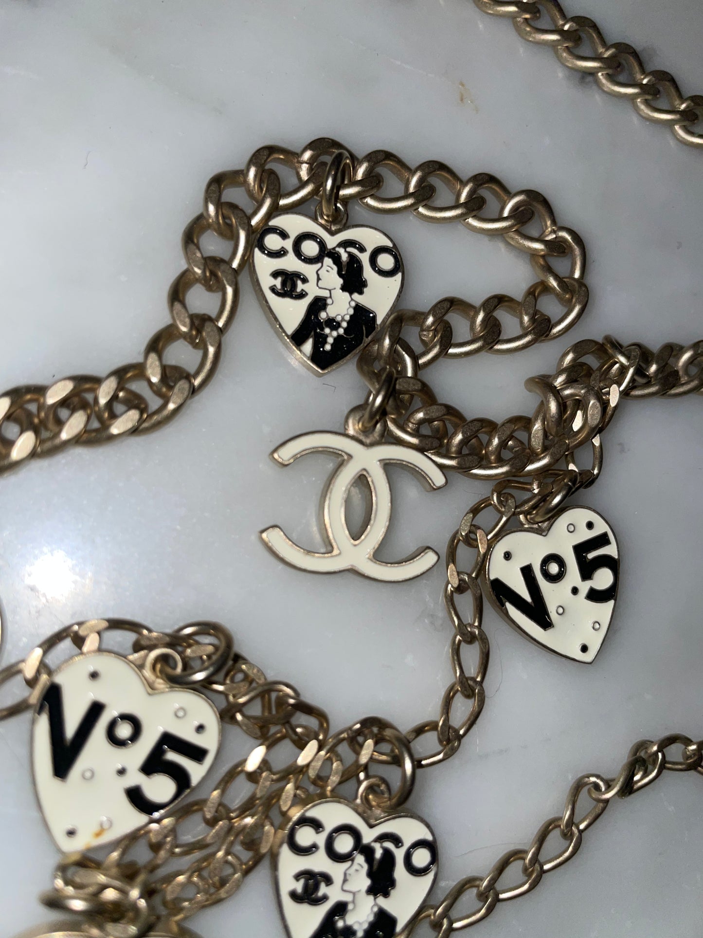 Chanel - CC logo - Chain bælte - sort & sølv