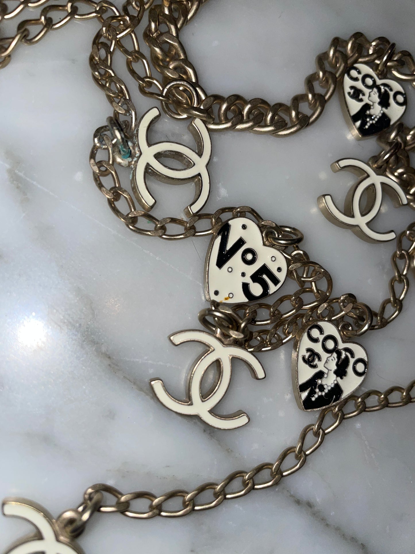 Chanel - CC logo - Chain bælte - sort & sølv