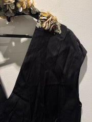 Malene Birger - Dress - black w cutouts - paillets & gold - oversized S  -  Medinas Wardrobe