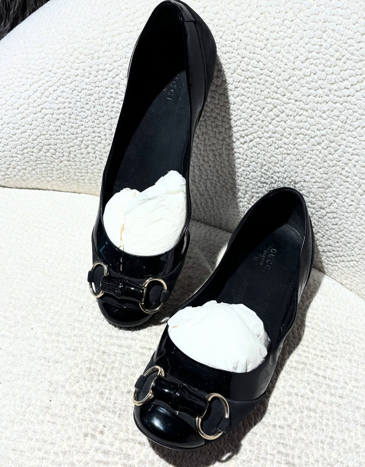 Gucci Ballerina - Black suede with Bamboo Bit - EU 39.5C
