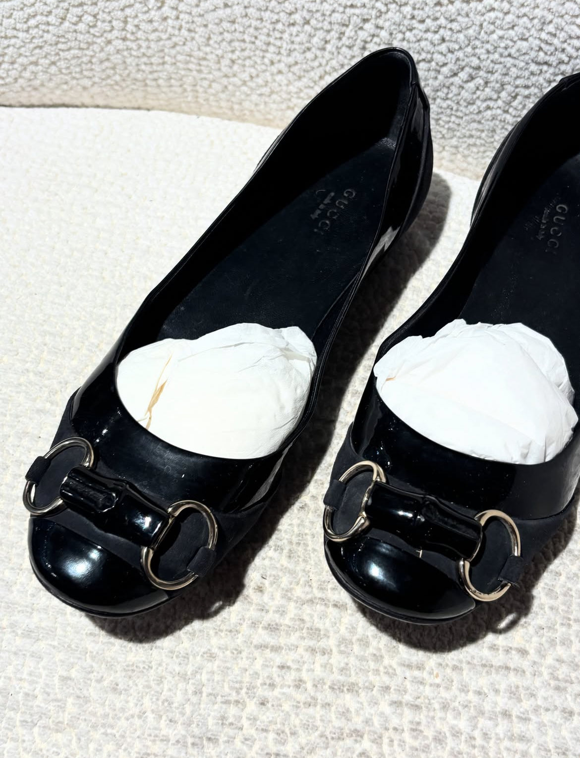 Gucci Ballerina - Black suede with Bamboo Bit - EU 39.5C
