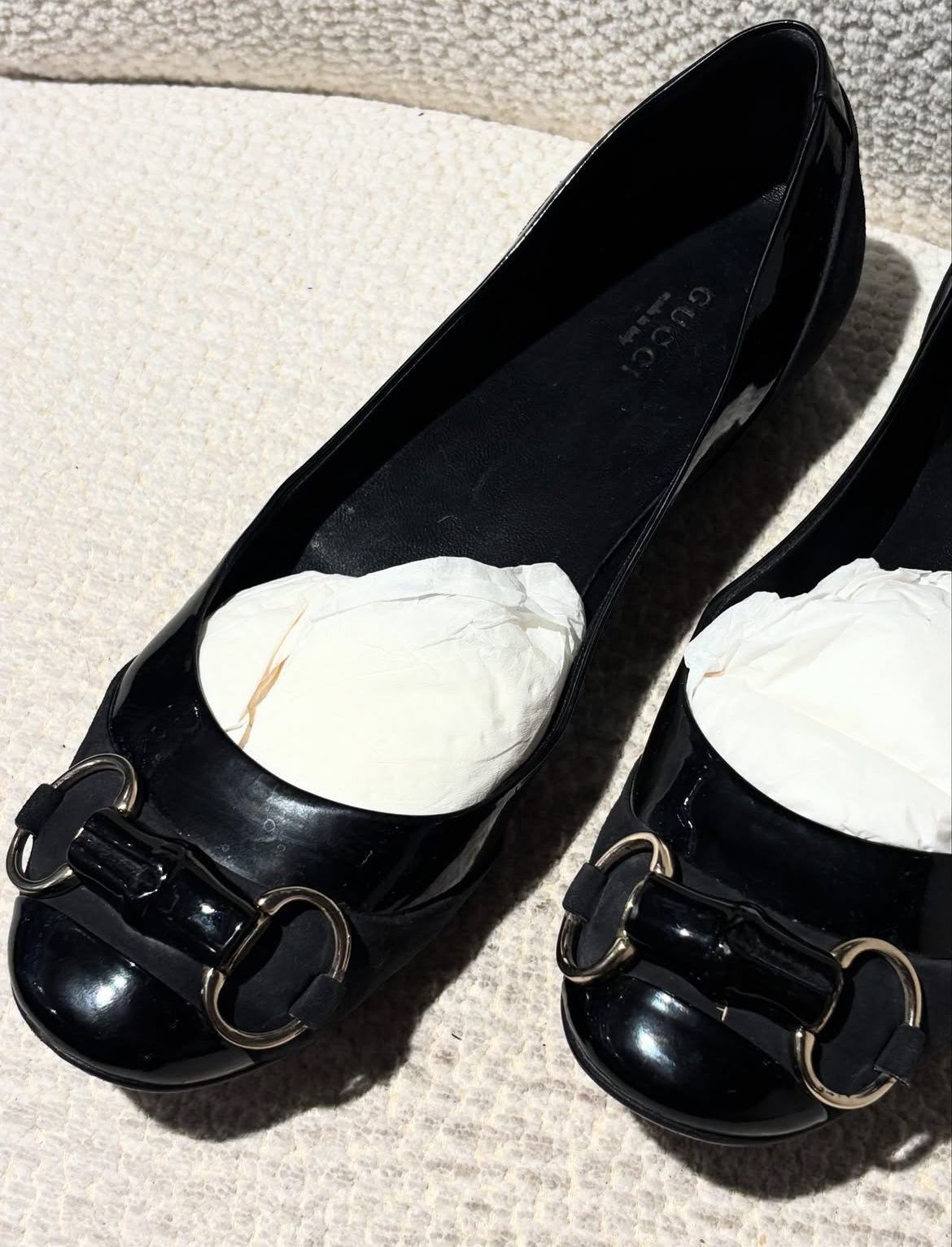 Gucci Ballerina - Black suede with Bamboo Bit - EU 39.5C