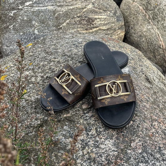 Louis Vuitton - mules med logoprint