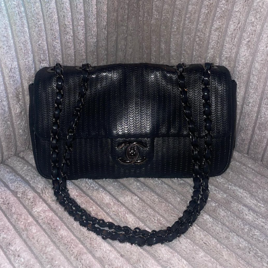 Chanel - flapbag - Rhutenium Hardware - sort