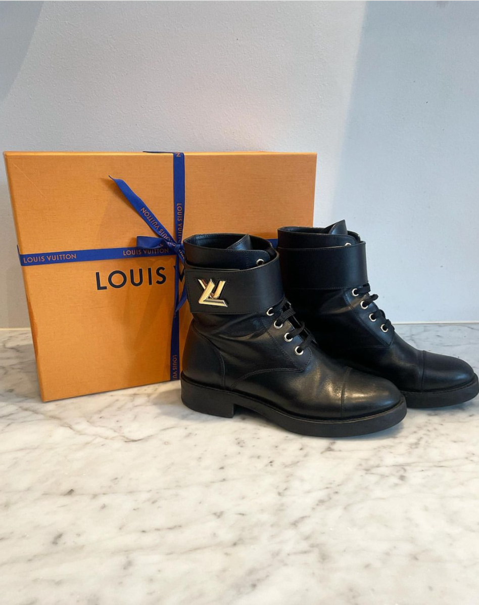 Louis Vuitton - Wonderland Flat Ranger støvle m. Guld LV logo