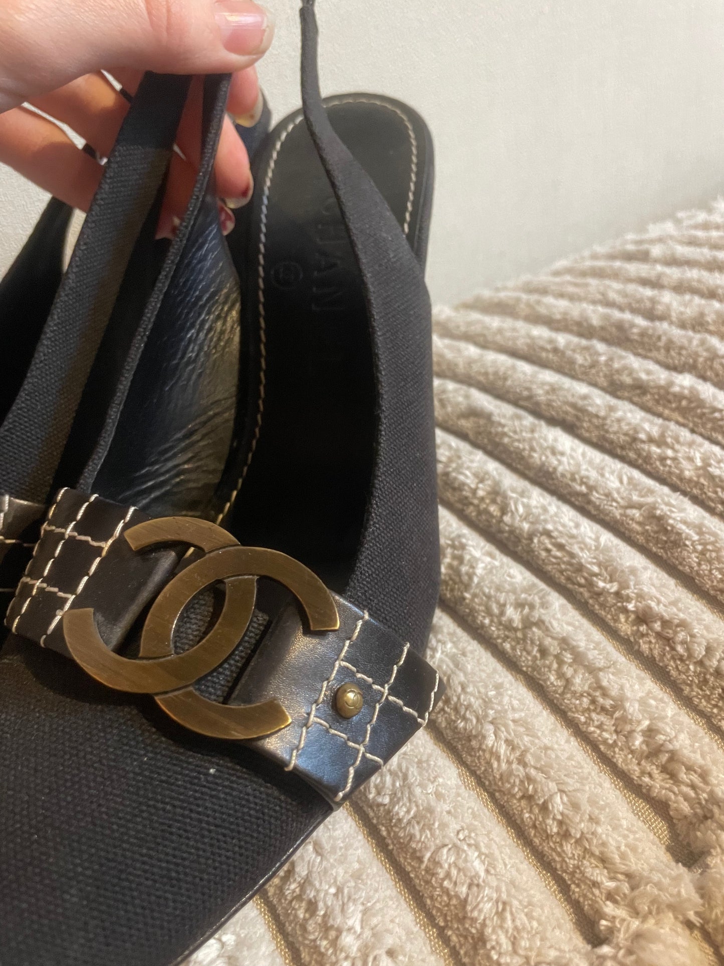 Chanel - CC - sort slingback