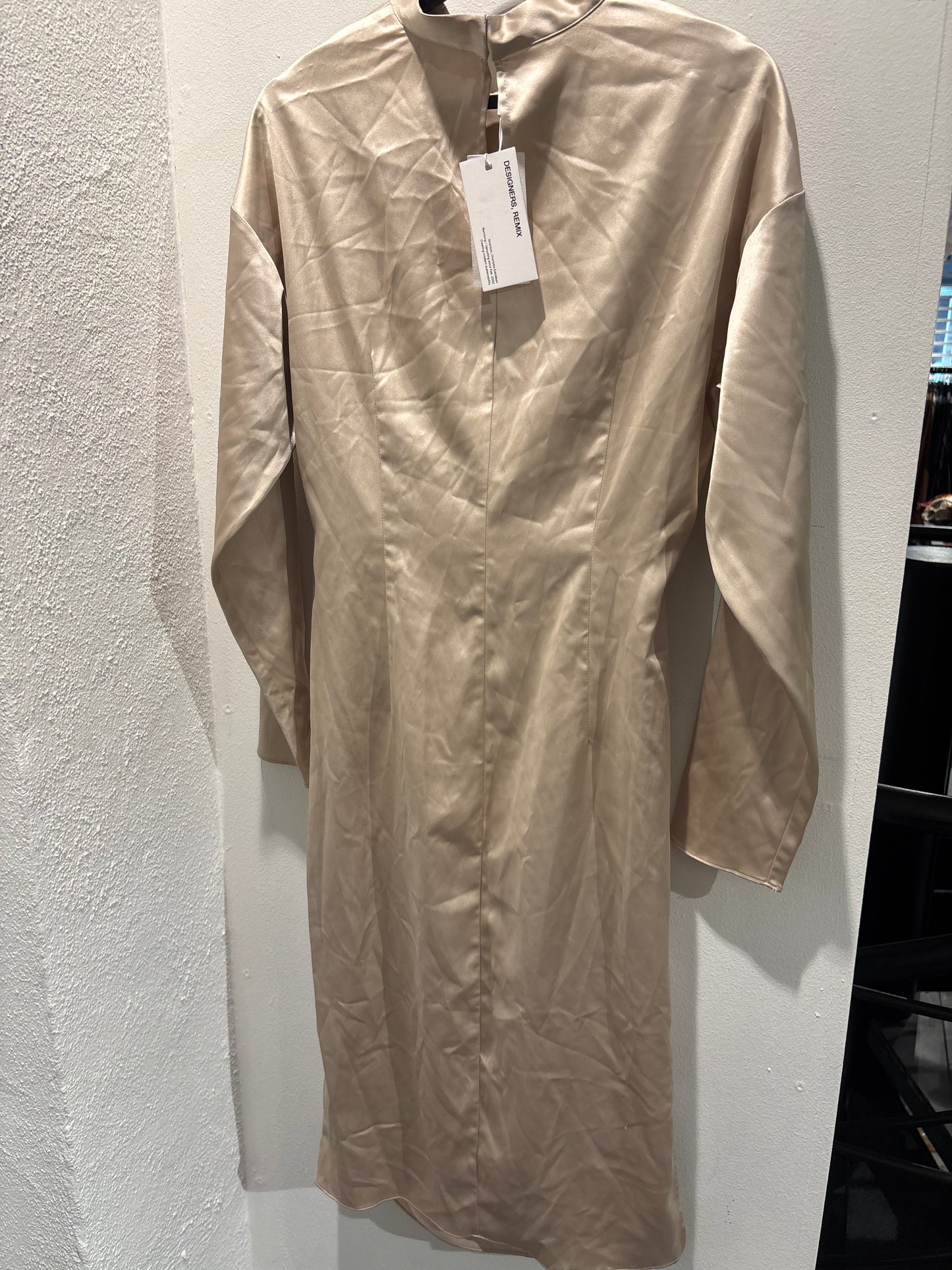 Designers Remix - Lisbon Drape Dress - Satin Champagne - EU36 - Medinas Wardrobe