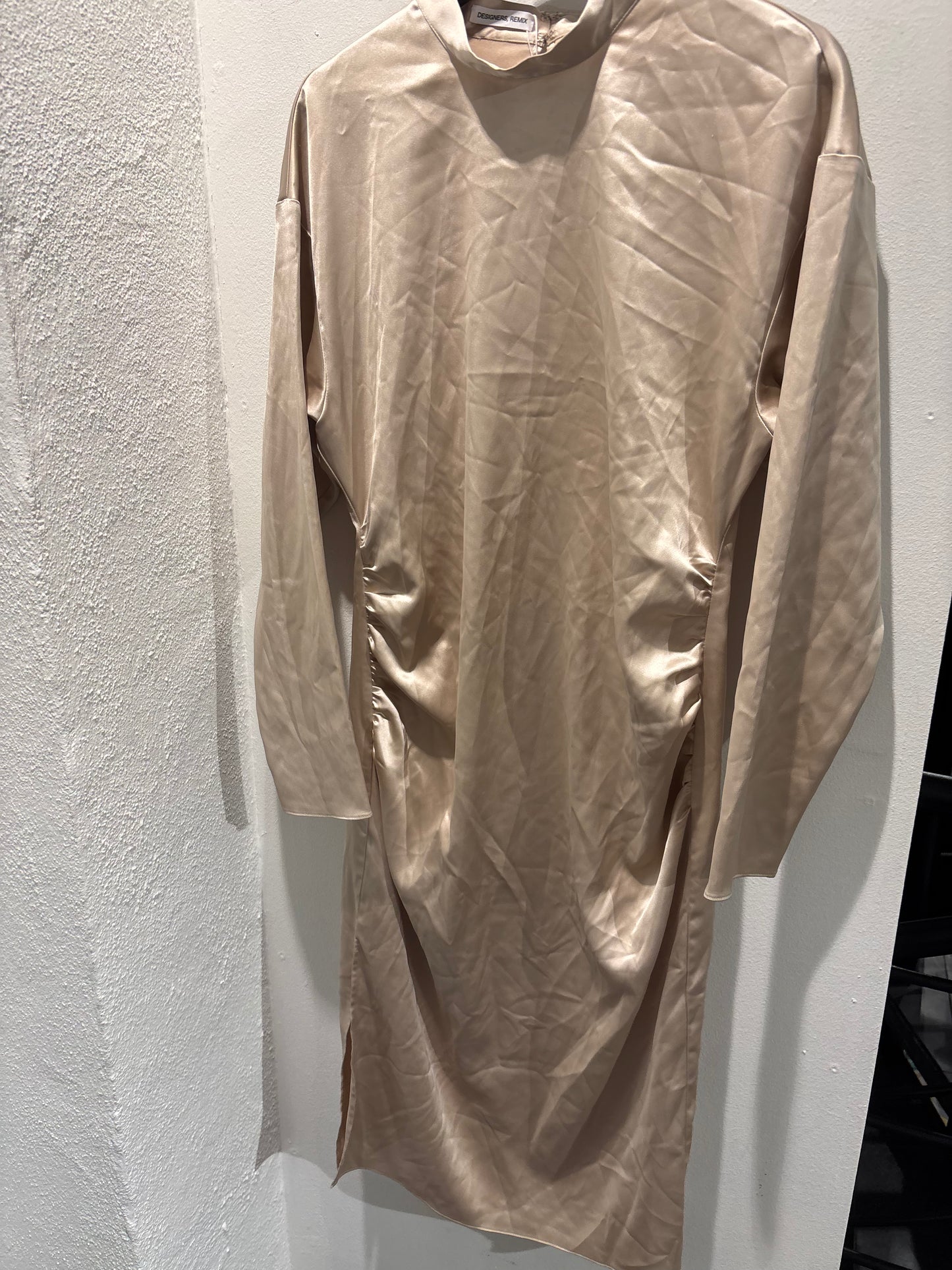 Designers Remix - Lisbon Drape Dress - Satin Champagne - EU36 - Medinas Wardrobe