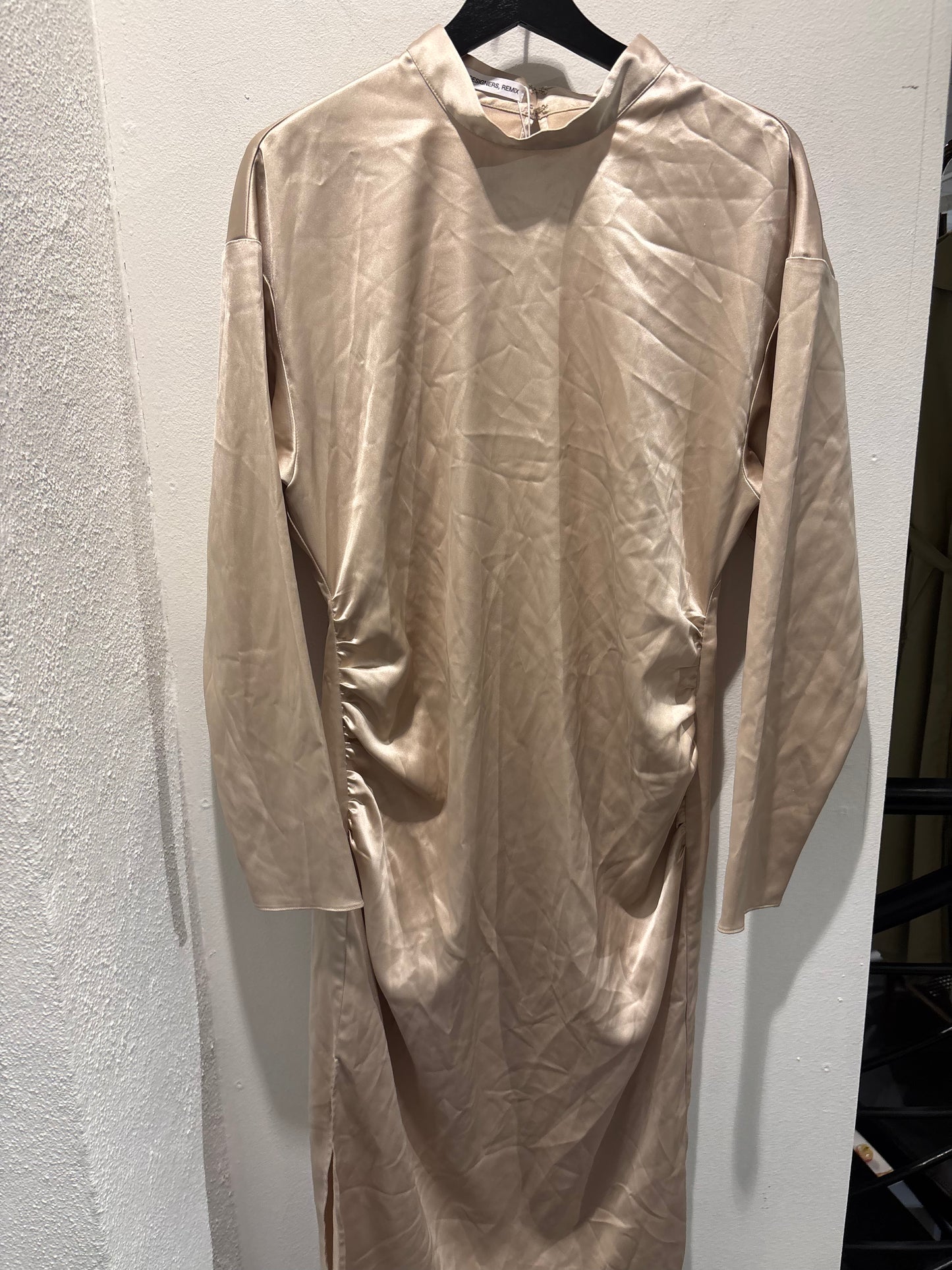 Designers Remix - Lisbon Drape Dress - Satin Champagne - EU36 - Medinas Wardrobe