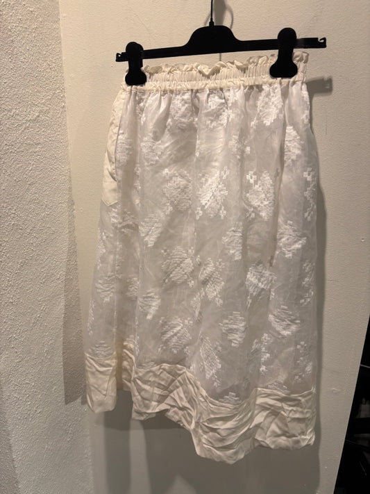 Malene Birger - Skirt - White skirt - broderie - silk - EU34 (fits S) - Medinas Wardrobe