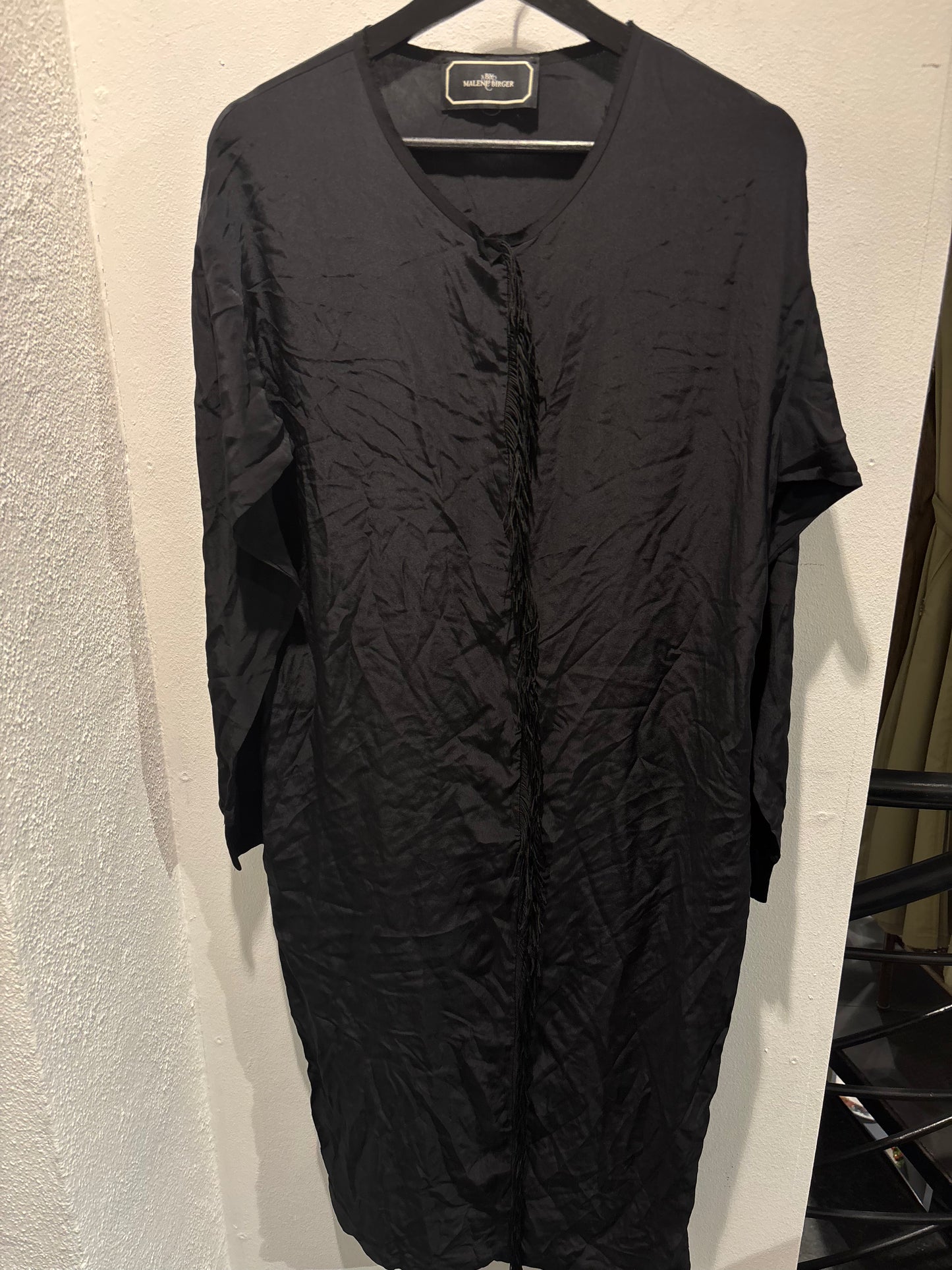 Malene Birger - Black dress w fringes - long sleeves - Medinas Wardrobe
