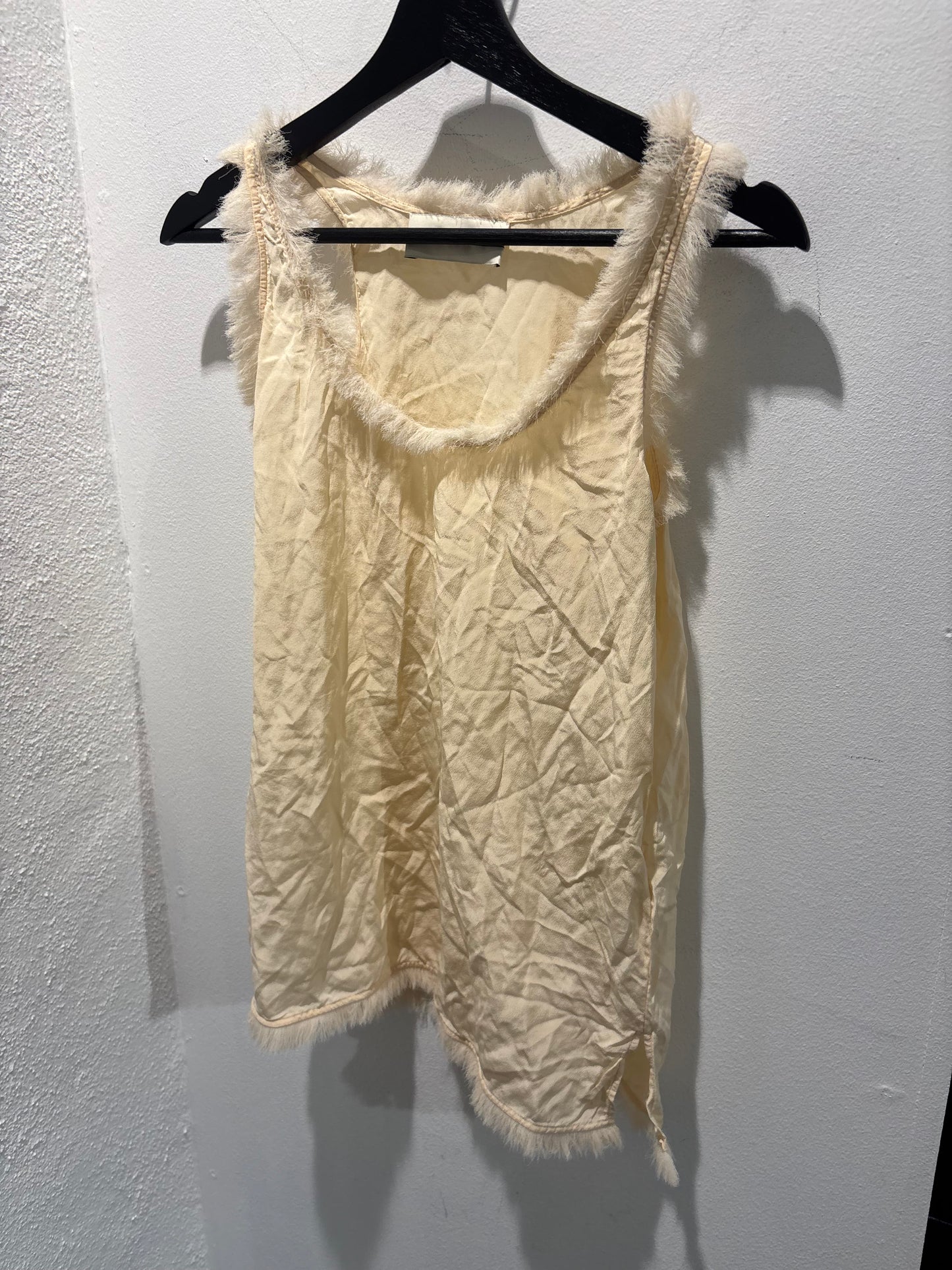 Malene Birger - Ecru top w fringes - 34/S  - Medina’s Wardrobe