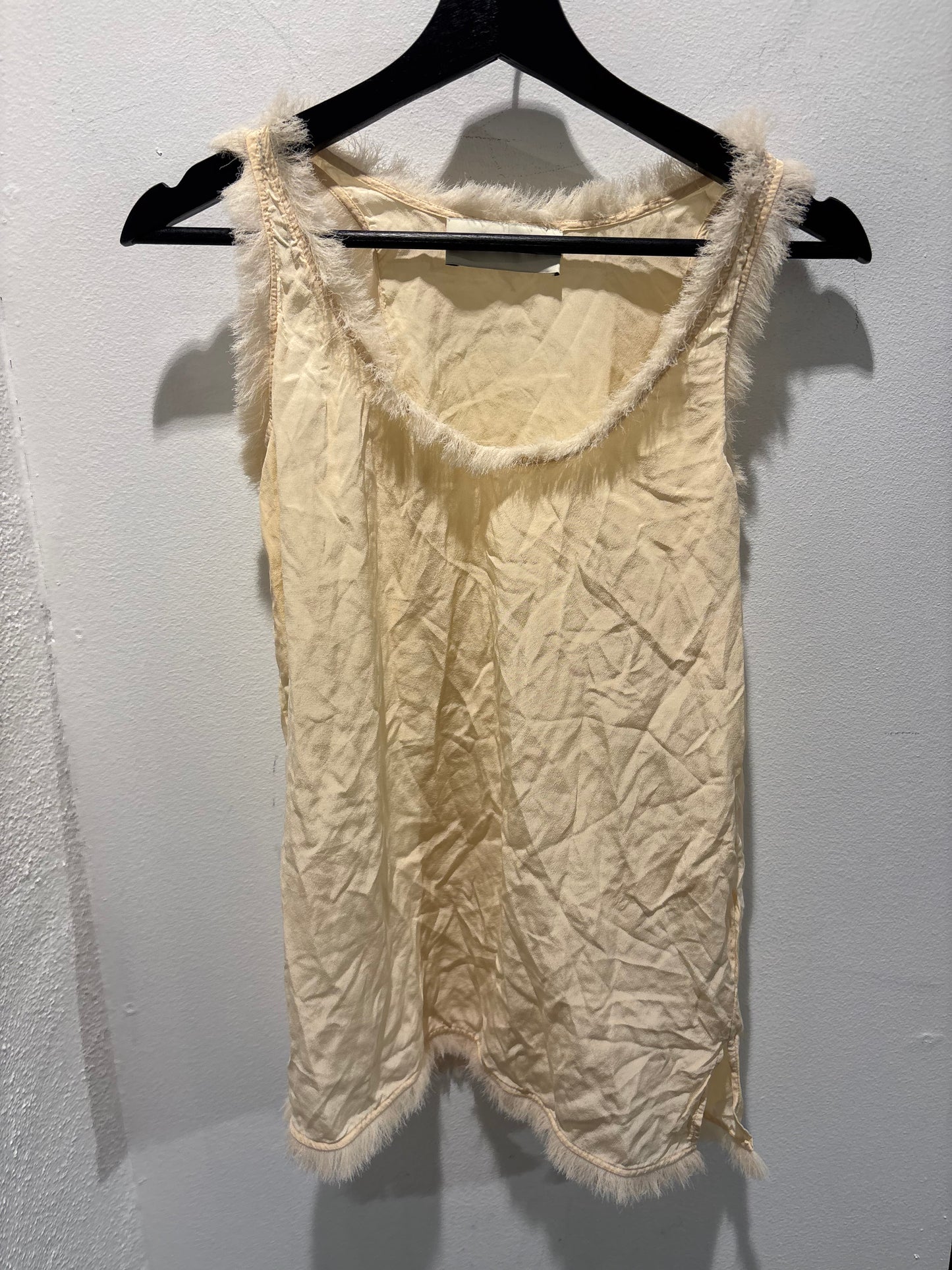 Malene Birger - Ecru top w fringes - 34/S  - Medina’s Wardrobe