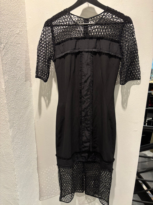 Malene Birger - Black dress - Laces and fringes - short sleeves - EU34 -  Medinas Wardrobe