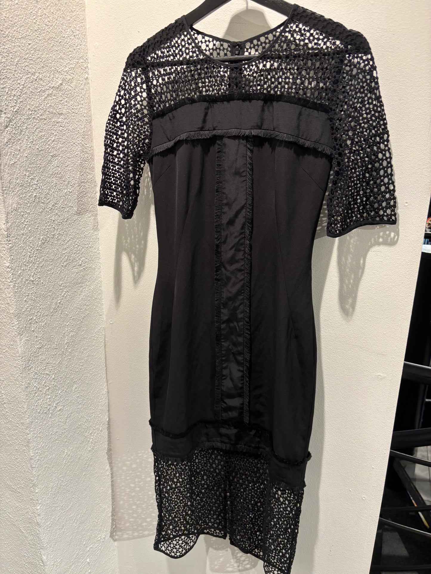 Malene Birger - Black dress - Laces and fringes - short sleeves - EU34 -  Medinas Wardrobe