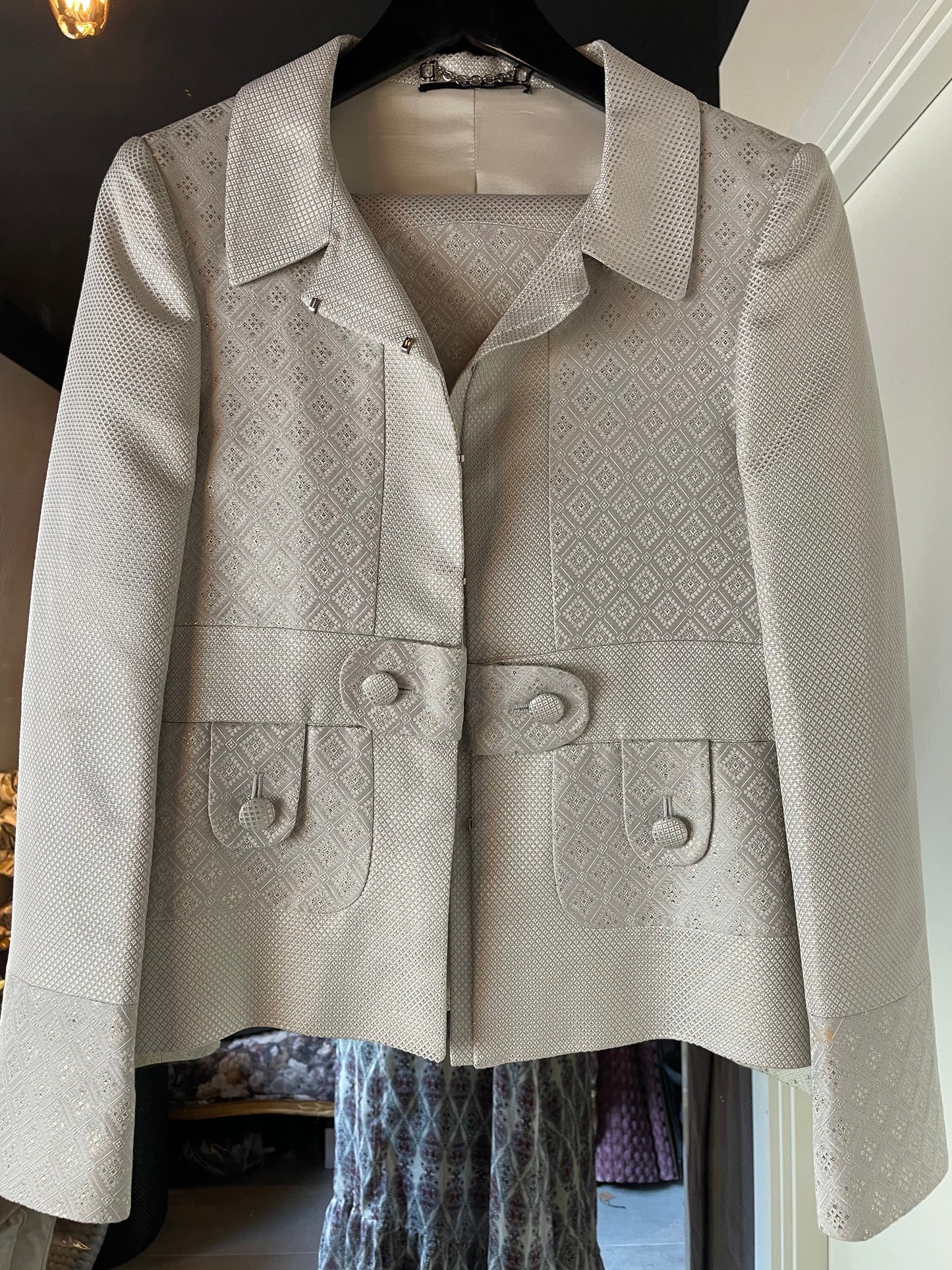 Gucci sæt med blazer og nederdel - Special Edt - Ecru & Silver