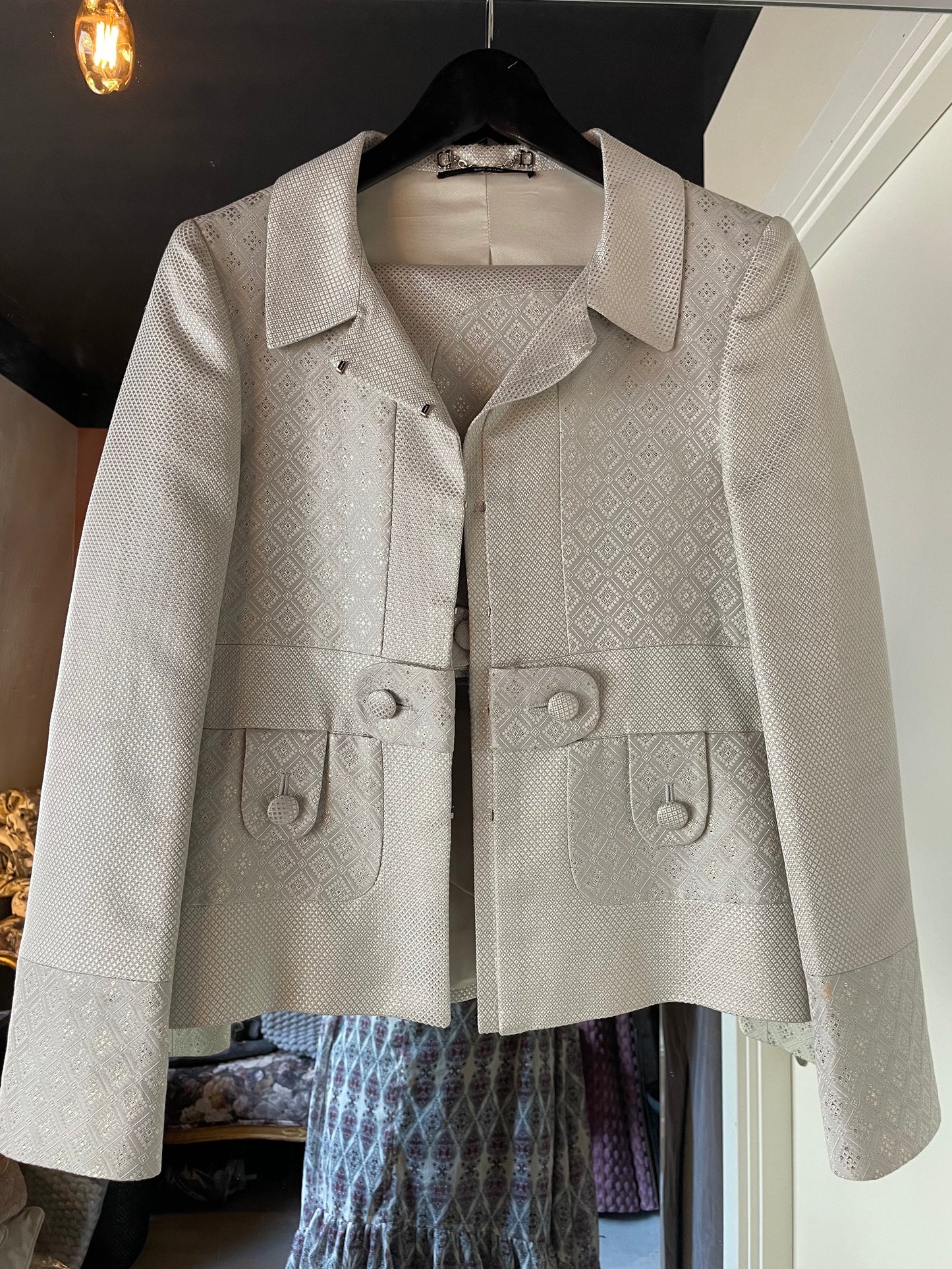 Gucci sæt med blazer og nederdel - Special Edt - Ecru & Silver