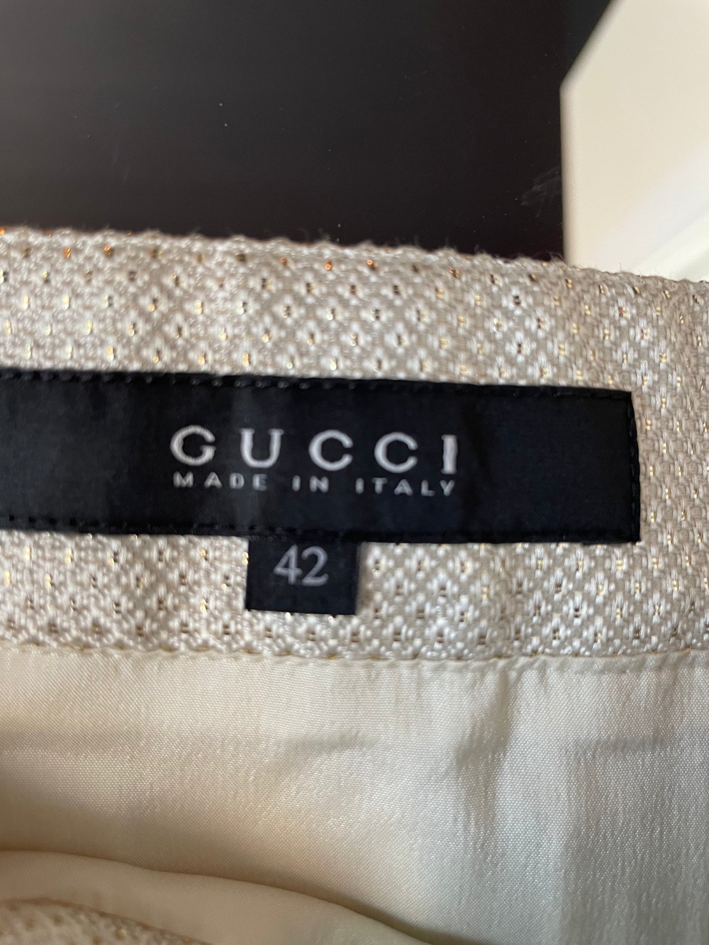 Gucci sæt med blazer og nederdel - Special Edt - Ecru & Silver