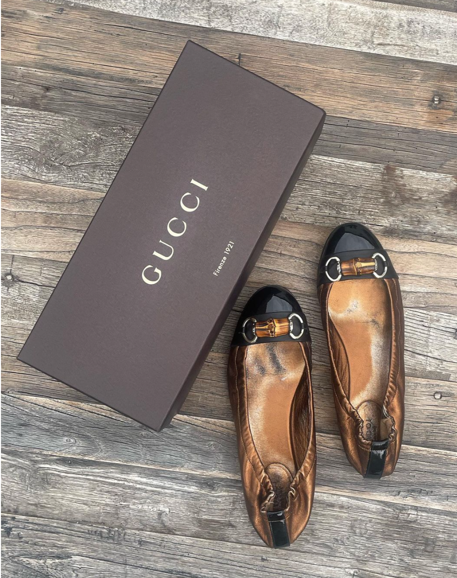 Gucci - Ballerinas m. Bamboo Bidsel - Str. 38