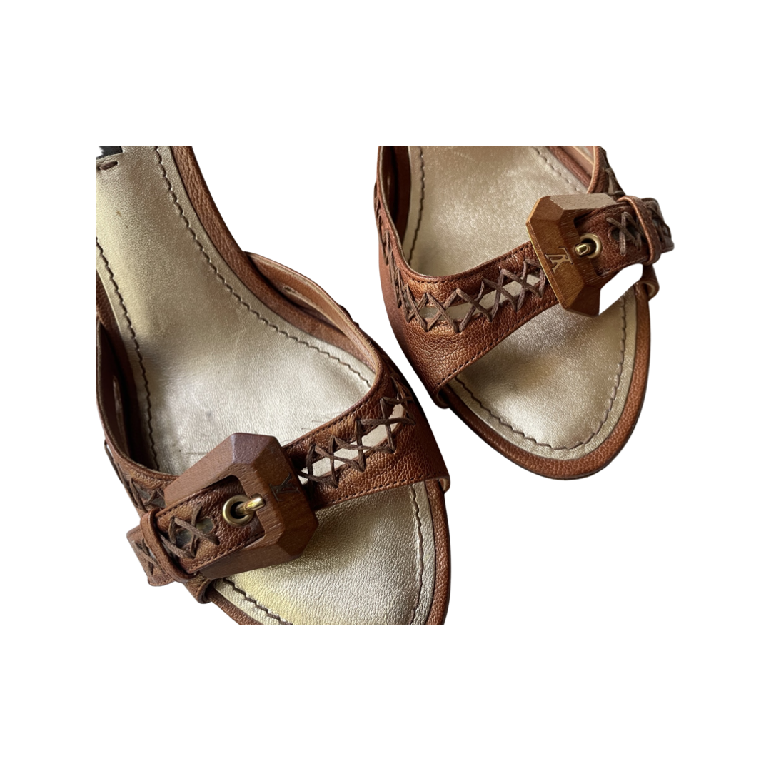 Louis Vuitton - Sandal - brun & guld