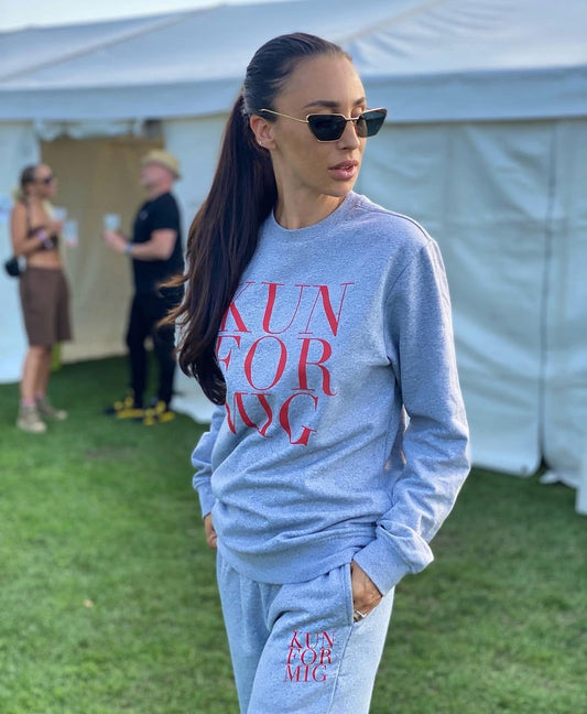 KUN FOR MIG - Sweatshirt - Grey melange w. red - Medinas Wardrobe - S