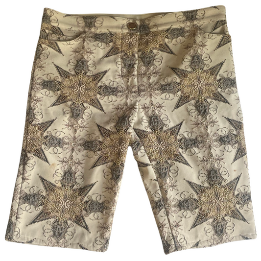 Chanel Eksklusive Shorts - Håndbroderet - Råhvid/Sort/Guld - Vintage