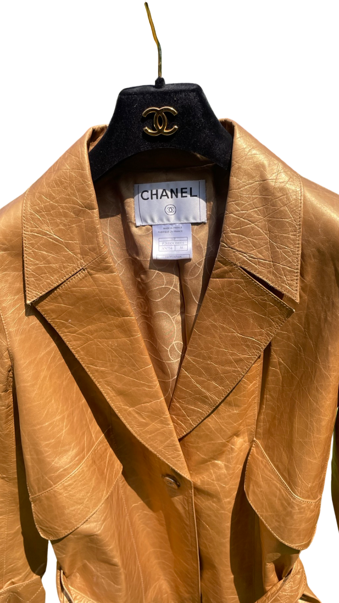 Chanel Skindjakke - Guld - Vintage