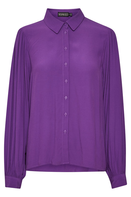 Skjorte Chrishell Solid Shirt - Soaked in Luxury - Amaranth Purple